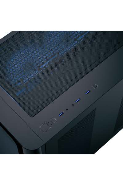 AEROCOOL P300C 3x12cm Mirror A-RGB Fanlı, Panoramik Tempered Panel, mATX ı (AE-P300C-BK)