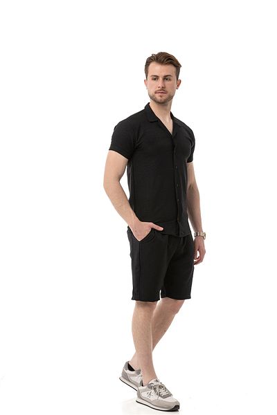 monox Men's Mechanical Linen Shirt Shorts Suit