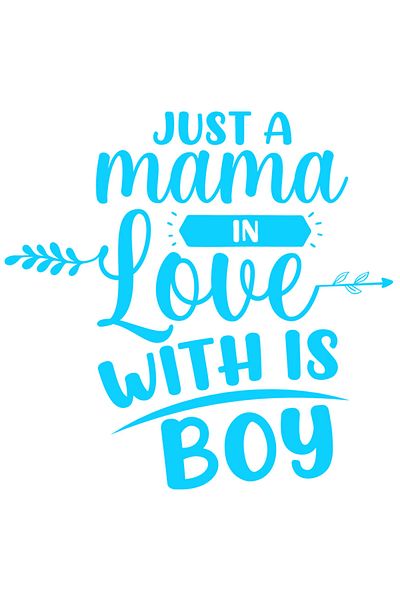 StoryGift Romania Sticker Eticheta 40CM Exterior cu textul in engleza "Just a mama in love with her boy" - doar