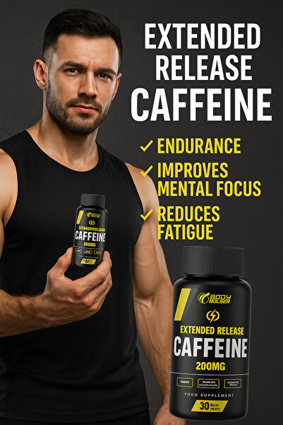 Body Builder Extended Release Caffeine, 30 Veggie Capsules, 200 Mg