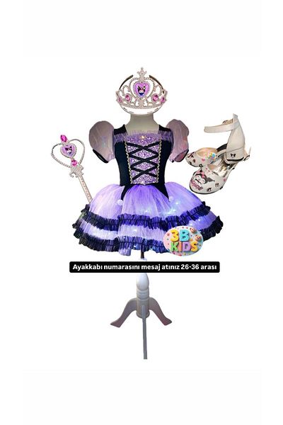3b kids Kuromi Lighted Costume Clothes Kuromi High Heels (Message Me the Shoe Size from 26-36)