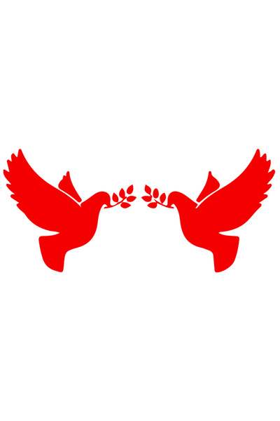 StoryGift Romania Sticker Eticheta 50CM Exterior cu doi porumbei care tin 2 c...