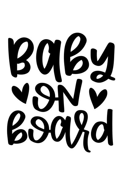 StoryGift Romania Sticker Eticheta 40CM Exterior cu inimioare si textul "Baby on board" - bebelus la bord famili