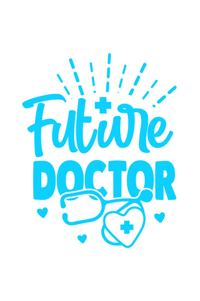 StoryGift Romania Sticker Exterior cu textul "Future doctor" - viitor doctor ajuta oamenii , Vinyl Albastru,