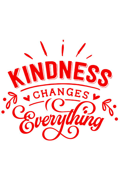 StoryGift Romania Sticker Autocolant 30CM Exterior cu inimioare si mesajul "Kindness changes everything" - bunat