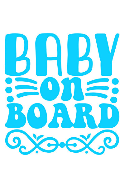 StoryGift Romania Sticker Adeziv 90CM Exterior cu ilustratie afisand textul in engleza "Baby on board" - bebelus