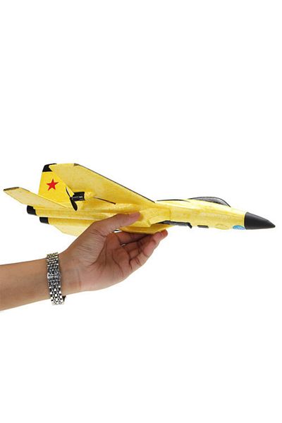 iUni Fx820 Remote Control Fighter Plane, Su-35, Gyroscope, Impact Resistant, Yellow