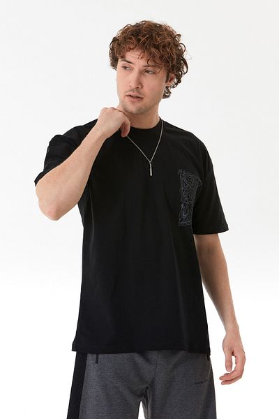 Fulla Moda Front and Back Printed T-Shirt with Necklace Detail