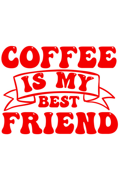 StoryGift Romania Sticker Eticheta 50CM Exterior cu mesajul "Coffee is my bes...