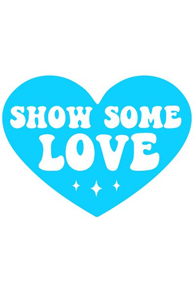 StoryGift Romania Sticker Eticheta 40CM Exterior cu o inima in care este scris mesajul in engleza "Show some lov