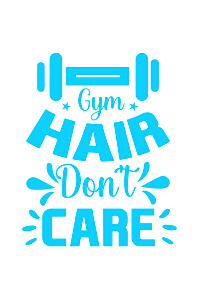 StoryGift Romania Sticker Exterior cu o haltera si mesajul "Gym hair don't ca...