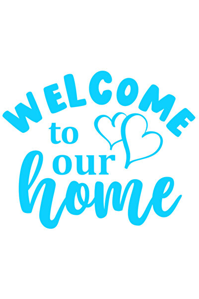 StoryGift Romania Sticker Autocolant 70CM Exterior cu inimioare si textul "Welcome to our home" - bun-venit la n