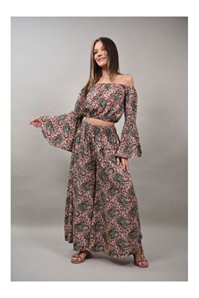 sweet girl COMPLEU PANTALONI SI TOP CROP CU MANECA LUNGA VERONICA Roz S-M