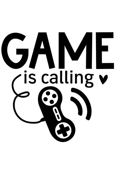 StoryGift Romania Sticker Eticheta 40CM Exterior cu o inimioara si un controller cu textul "Game is calling" - j