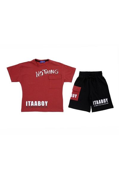 Atabay Kids Atabay 238-05-25 Men's Suit with Pocket Shorts No Thing Printed 9/12 Years