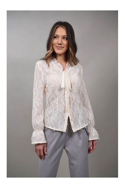 Caspiche CAMASA CU PLUMETI LUMINATA S Ivory