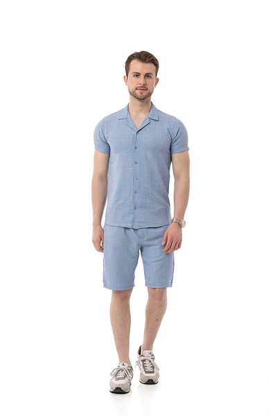 monox Men's Mechanical Linen Shirt Shorts Suit