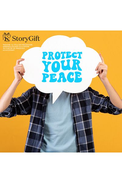 StoryGift Romania Sticker Autocolant 70CM Exterior cu un mesaj motivational care te indeamna sa iti protejezi pa