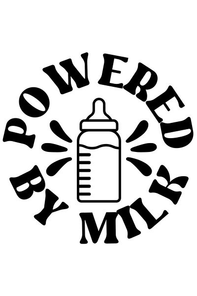 StoryGift Romania Sticker Autocolant 70CM Exterior cu textul in engleza "Powered by milk" - alimentat cu lapte b
