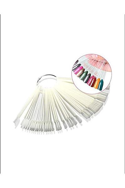 LA PERLA TECH 50 PCS Transparent Fan-shaped Nail art Tips Display Polish Board Display Practice Sticks Tool