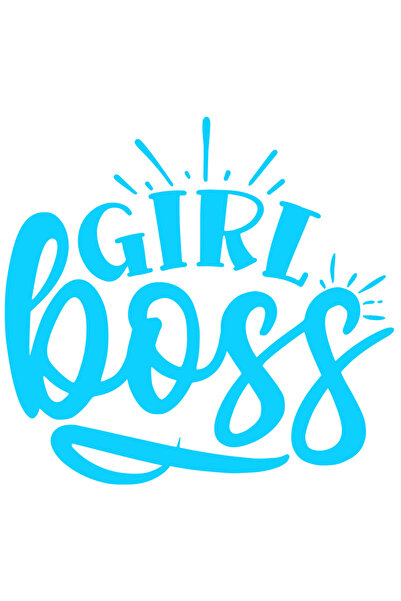 StoryGift Romania Sticker Autocolant 30CM Exterior cu textul in limba engleza "Girl boss" - fata sefa/patroana a