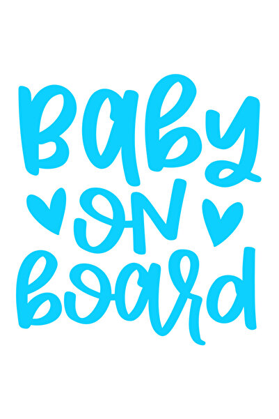 StoryGift Romania Sticker Exterior cu inimioare si textul "Baby on board" - bebelus la bord familie afectiun