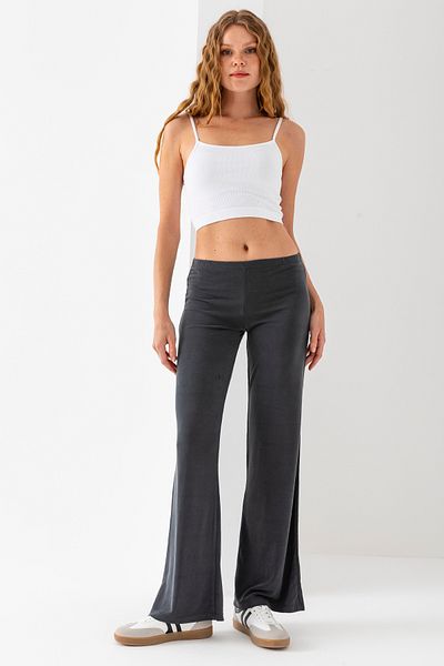 GİYSA Women's Elastic Waist Flared Trousers Smoked - Ms0000580