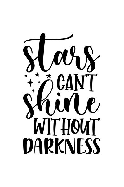 StoryGift Romania Sticker Autocolant 30CM Exterior cu mesaj motivational "Stelele nu pot straluci fara intuneric