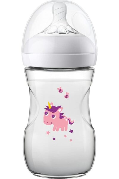 Philips 260 ml Plastic Baby Bottle with Pattern 1 Month+ Unicorn Patterned Not Glass