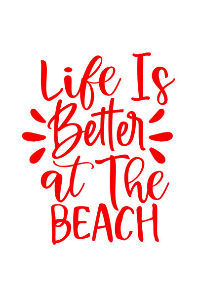 StoryGift Romania Sticker Exterior cu textul in engleza "Life is better at the beach" - viata e mai buna pe