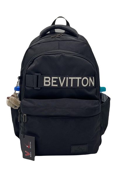 Bevitton Bvt-34200 Μαύρη σχολική τσάντα Αδιάβροχο ύφασμα Unisex Σχολικό σακίδιο πλάτης