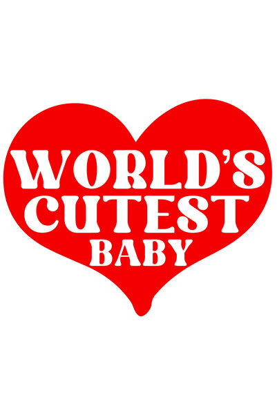 StoryGift Romania Sticker Exterior cu inima si textul "World's cutest baby" -...