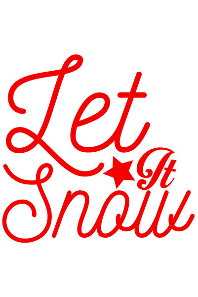 StoryGift Romania Sticker Autocolant 30CM Exterior cu textul in limba engleza "Let it snow" - lasa sa ninga iarn