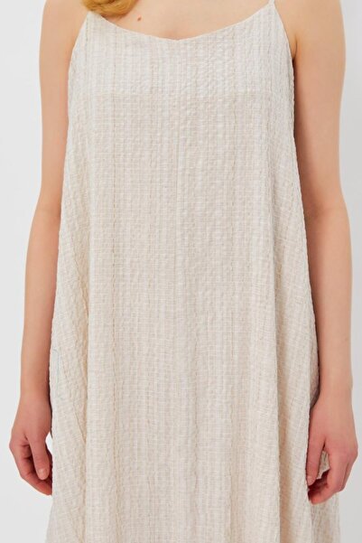 İpeksi Φόρεμα Edolika με μακρύ καμπάνα - Φυσικό