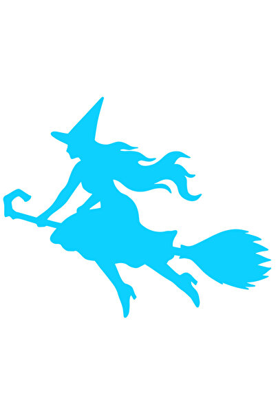 StoryGift Romania Sticker Eticheta 40CM Exterior cu o vrajitoare care zboara ...