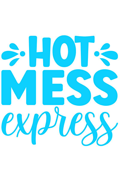 StoryGift Romania Sticker Autocolant 30CM Exterior cu textul in limba engleza "Hot mess express" - dezastru fier
