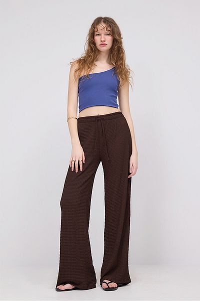 Addax Textured Wide Leg Pants Pn10680-L9