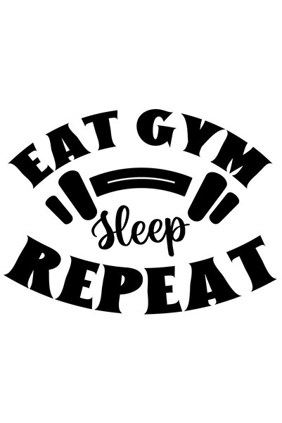 StoryGift Romania Sticker Adeziv 90CM Exterior cu o haltera si textul "Eat gy...