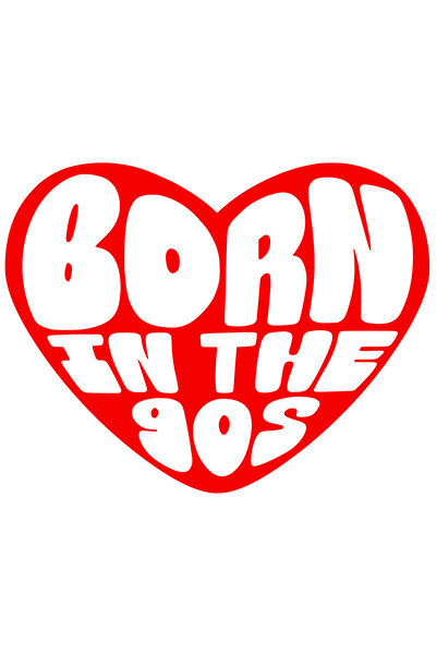 StoryGift Romania Sticker Exterior cu inimioara si mesajul "Born in the 90s" ...