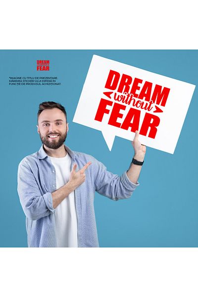StoryGift Romania Sticker Eticheta 40CM Exterior cu mesaj motivational care indeamna sa visezi fara frica , Viny