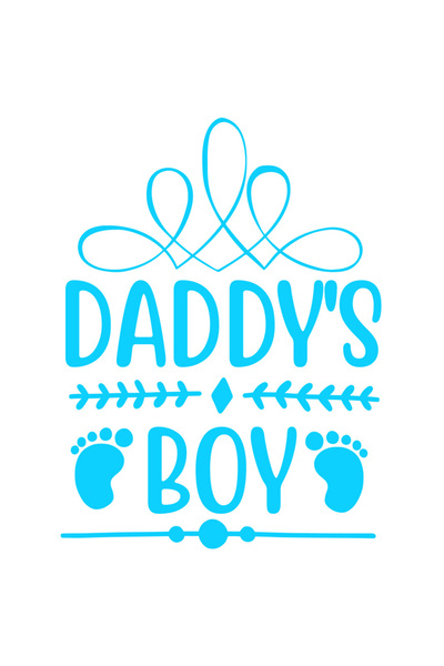 StoryGift Romania Sticker Autocolant 30CM Exterior cu urme de pasi si textul "Daddy's boy" - baiatu' tatei , Vin