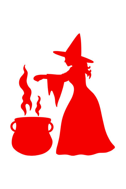 StoryGift Romania Sticker Autocolant 30CM Exterior cu o vrajitoare care prepa...