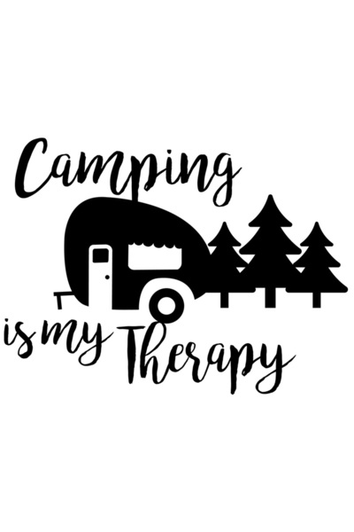 StoryGift Romania Sticker Adeziv 90CM Exterior cu ilustratie afisand o rulota in padure si mesajul "Camping is m