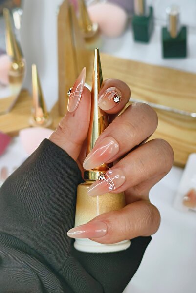 Easy Beauty Nude Protez Tırnak Medıum Beden 10 Adet El Yapımı Takma Tırnak Se...