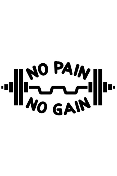 StoryGift Romania Sticker Eticheta 40CM Exterior cu citat motivational in engleza "No pain, no gain" - nicio dur