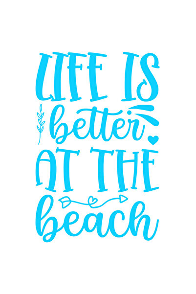 StoryGift Romania Sticker Exterior cu textul in engleza "Life is better at the beach" - viata e mai buna pe
