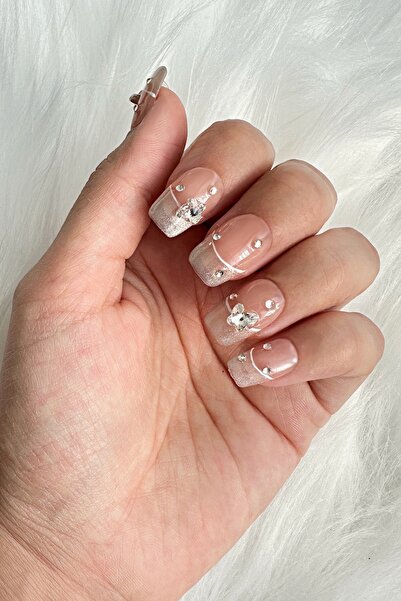 Easy Beauty Küt Kedi Gözü French Medıum Beden Protez Tırnak 10 Adet El Yapımı...