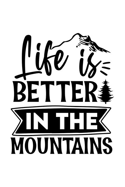 StoryGift Romania Sticker Autocolant 70CM Exterior cu munti si un brad cu mesajul "Life is better in the mountai
