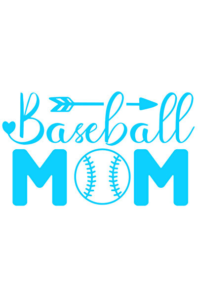 StoryGift Romania Sticker Exterior pentru o mama iubita de sportiv - baseball minge , Vinyl Albastru, 40 cm