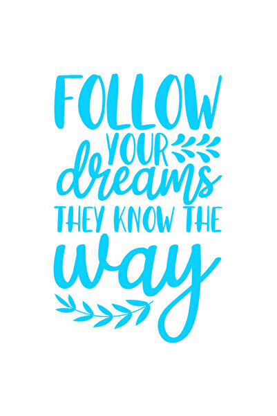 StoryGift Romania Sticker Autocolant 30CM Exterior cu textul "Urmeaza-ti visurile, ele stiu calea/directia" , Vi